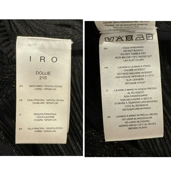 IRO Dollie Twist Front Short Sleeve Metallic Crop Top Blouse Size 10 NEW - Picture 11 of 11